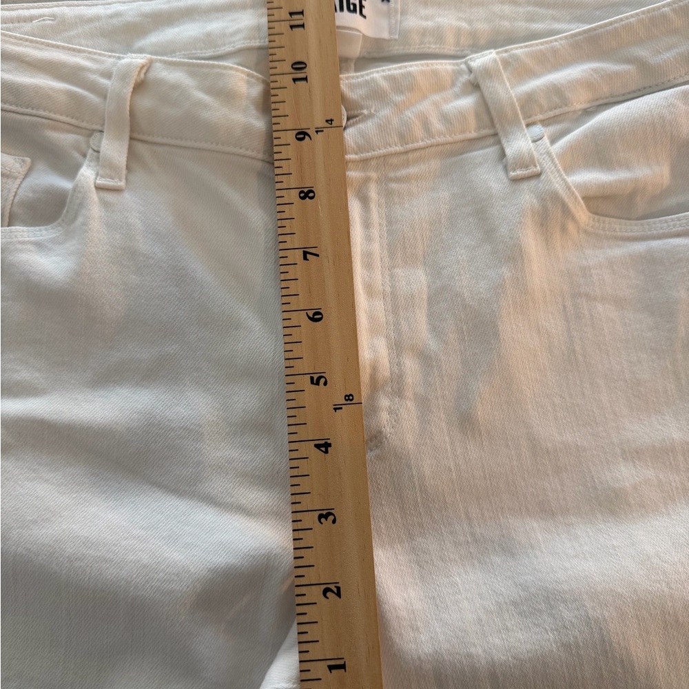 PAIGE White Denim Jeans Women’s Size 28 Mid Rise Straight Leg Premium designer - Picture 11 of 15